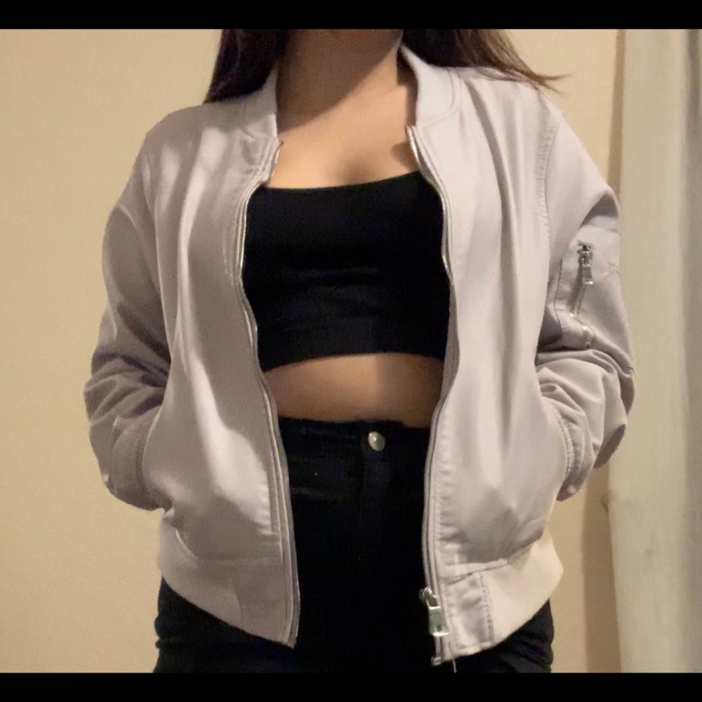 Lilac bomber jacket